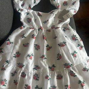 Nordstrom White and Red Floral Dress